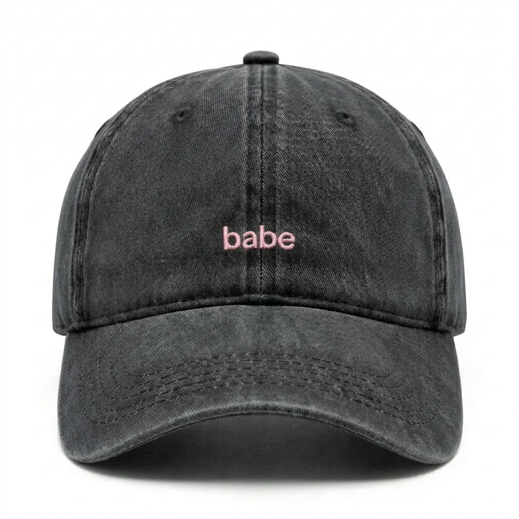 Washed Babes Cap — Black Front